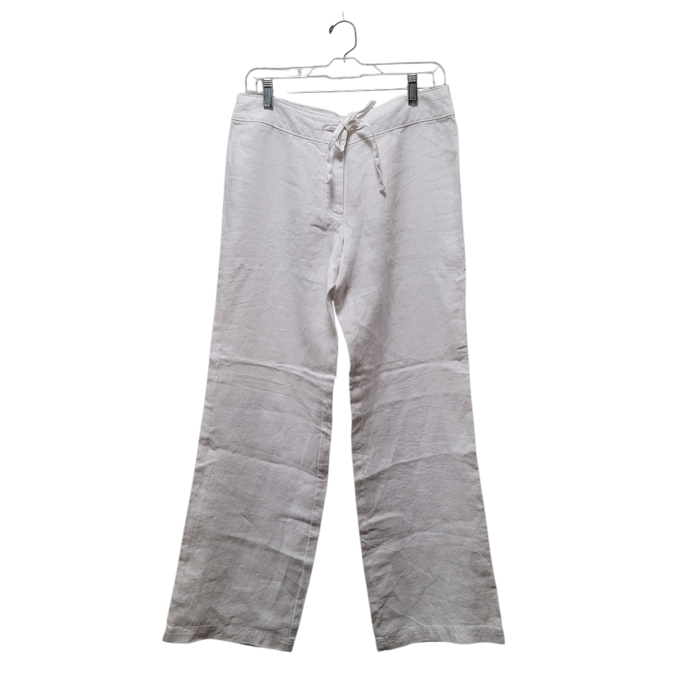 NWT Tommy Bahama Leigh Fit Two Palms White 100% Linen Straight Leg Pants - 6